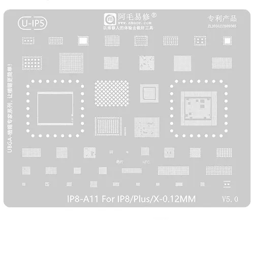 Replacement for AMAOE U-IP5 A11 IPHONE X ,8 PLUS , 8 REWORK STENCIL - Quality Phone Parts in Sri Lanka